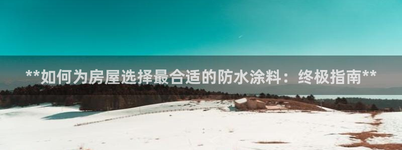 和记pc：**如何为房屋选择最合适的防水涂料：终极指南**