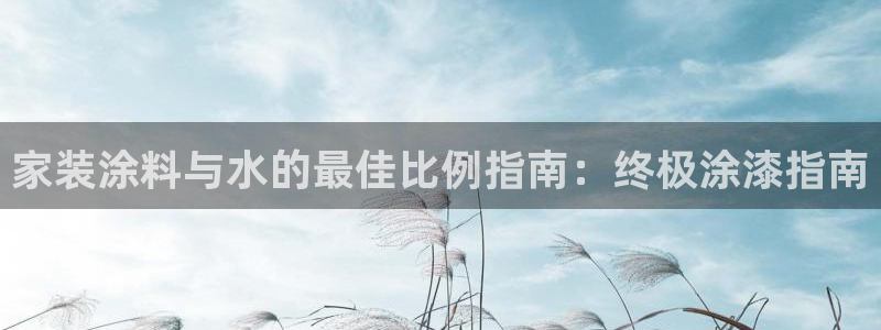 和记ag旗舰：家装涂料与水的最佳比例指南：终极涂漆指南