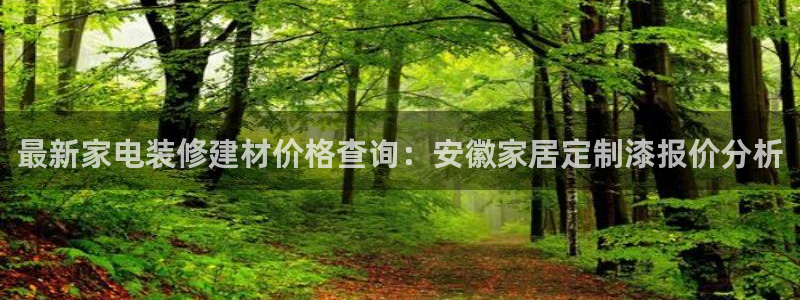 和记平台下载：最新家电装修建材价格查询：安徽家居定制漆报价分